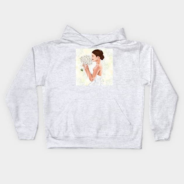 Lea Michele Marriage Portrait Kids Hoodie by AudreyWagnerArt